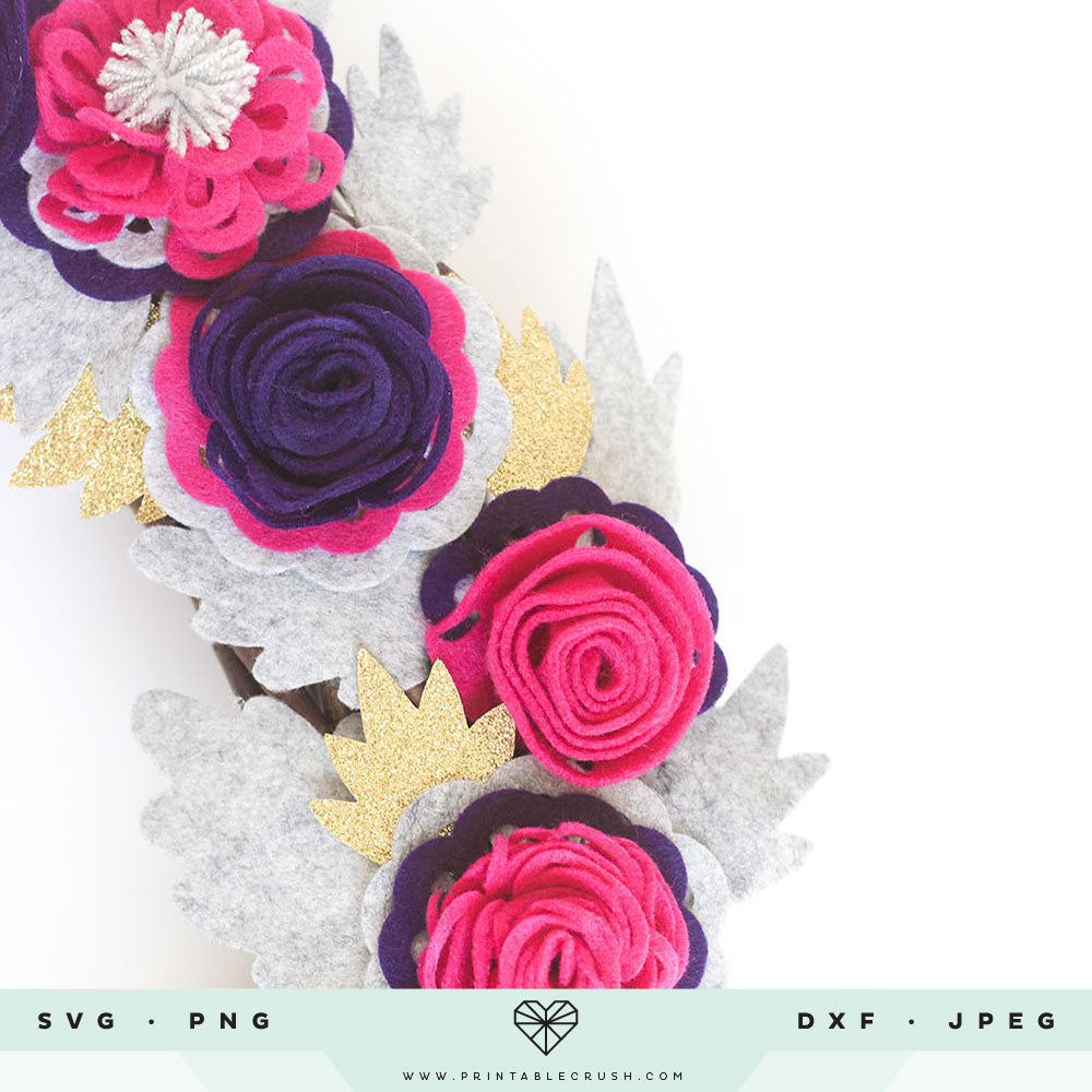 3D Roses SVG Files with 9 BONUS Leaves and accent images