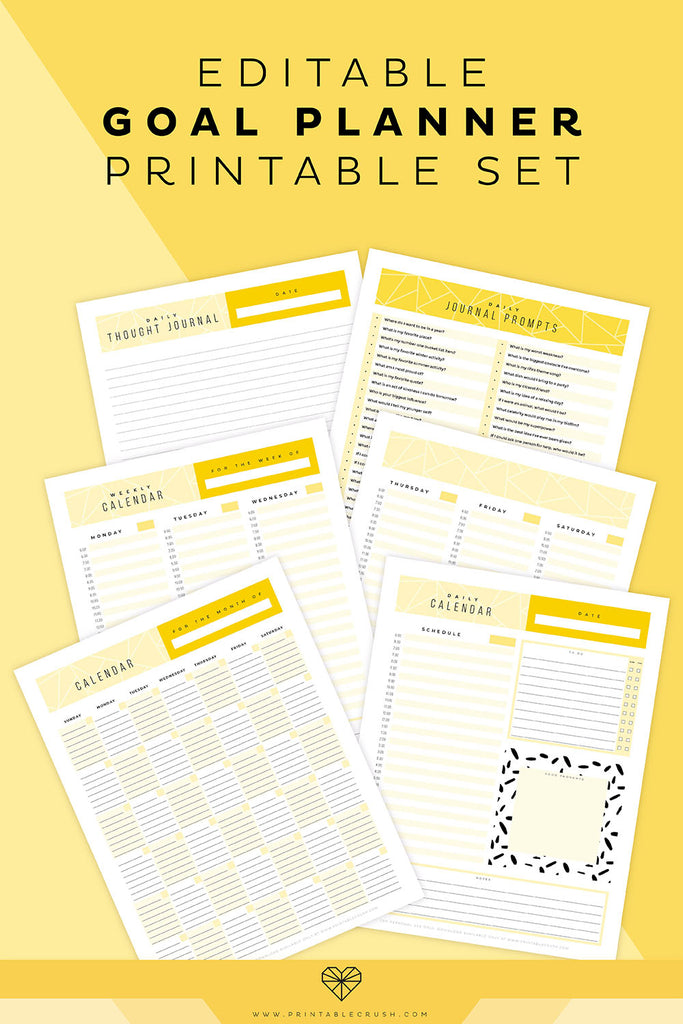 Editable Perpetual Calendar Printable Set