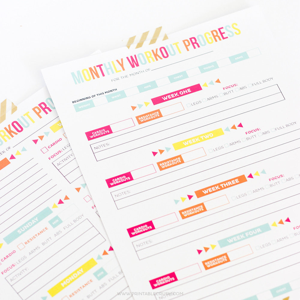Editable Printable Workout Schedule