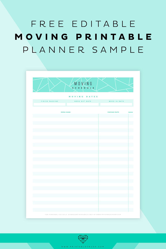 FREE Moving Planner Sample Page