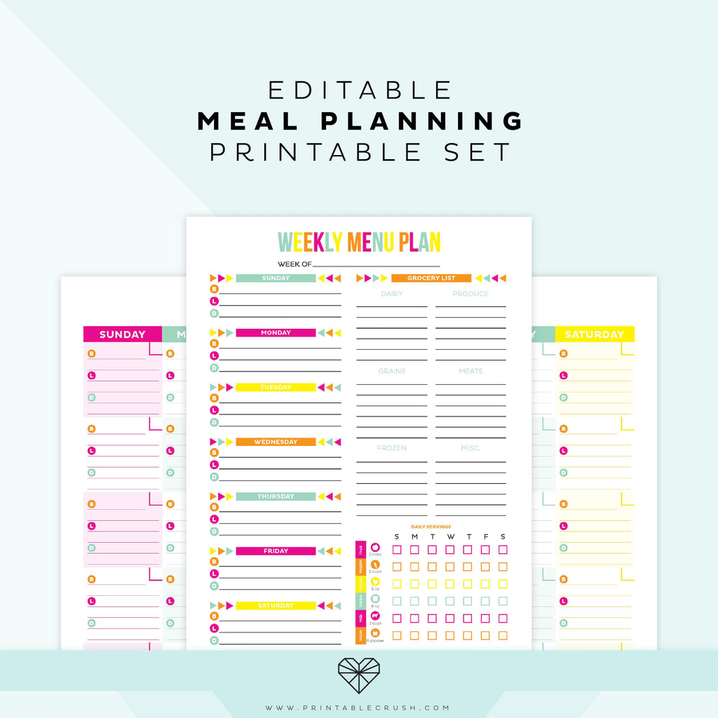 Editable Meal Plan Printable