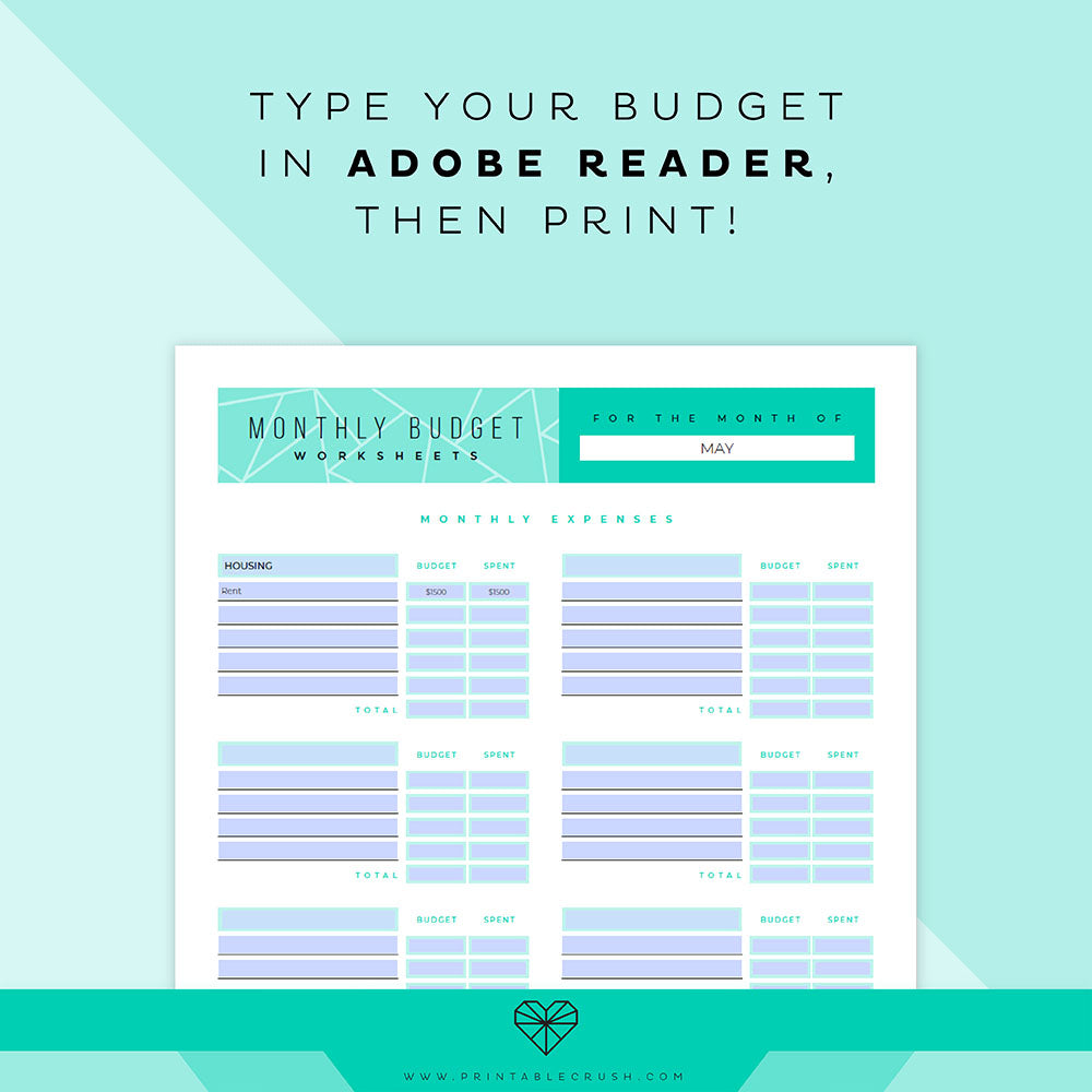 Editable Budget Planner Printable Set – Printable Crush, LLC