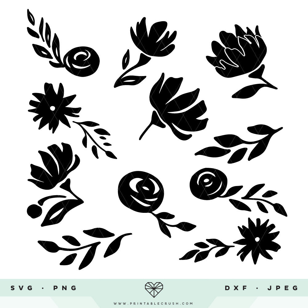 11 Whimsical Floral SVG Cut Files