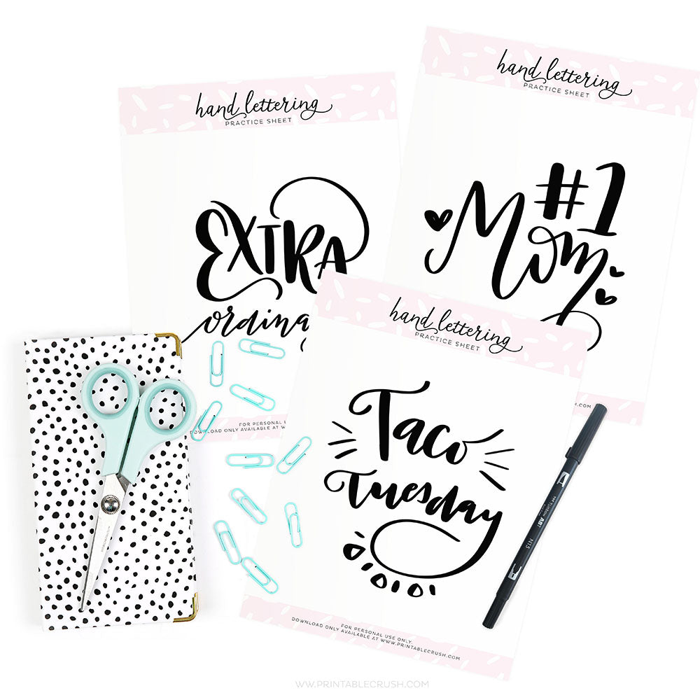 FREE May Hand Lettering Worksheets